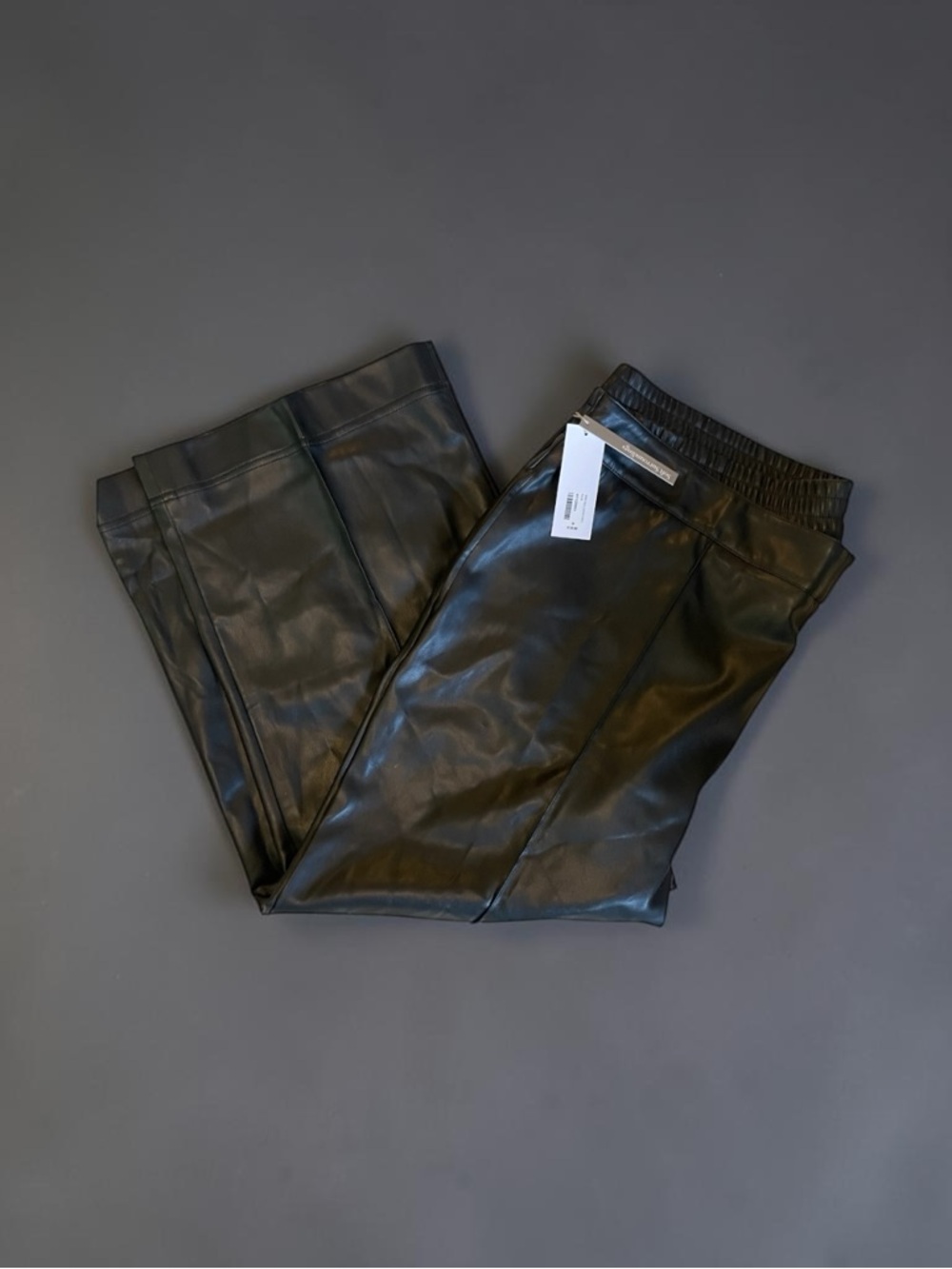 Soft Surrouindings Black Faux Leather Pants. Soft feel Stretchable